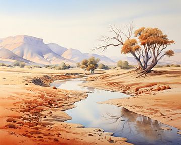 Zicht op Namibië van Abstract Schilderij