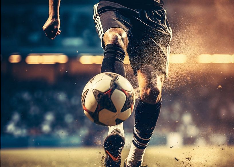 Football player with ball by Artify