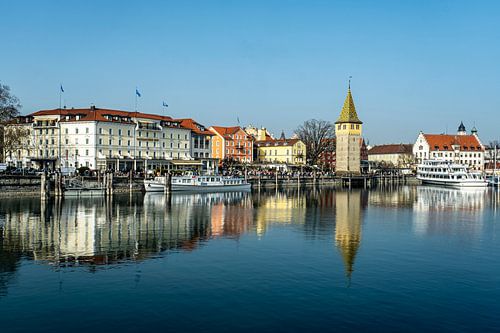 Weerspiegeling oude binnenstad Lindau