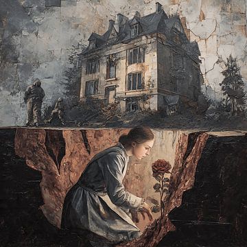 Hoop die boven stille ruïnes uitstijgt