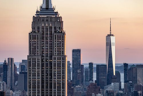Das Empire State Building und das One World Trade Center in New York von Bas van Setten