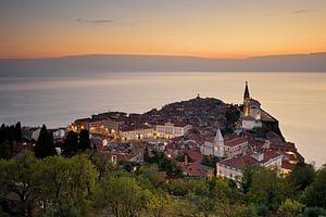 Piran in het avondlicht - Mooi Slovenië