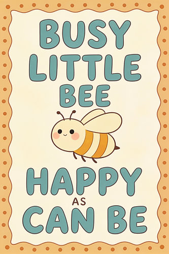 Petite abeille travailleuse – Affiche pour chambre d'enfant