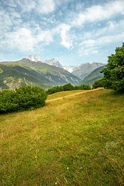 View of the mountains of Ushba near Mestia in Georgia