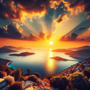 Sunset on a Greek island by Segaspics