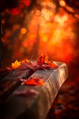 Couleurs automnales sur un banc