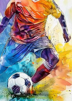 Voetbal aquarel sport kunst #voetbal #voetbal