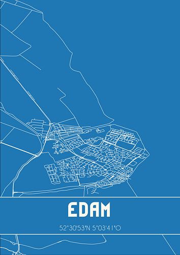 Blauwdruk | Landkaart | Edam (Noord-Holland)