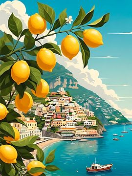 Amalfi-Zitronen über Positano - Italienischer Sommertraum von DNArt Gallery's