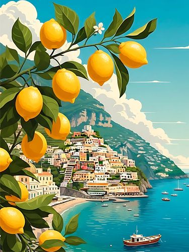Amalfi-Zitronen über Positano - Italienischer Sommertraum