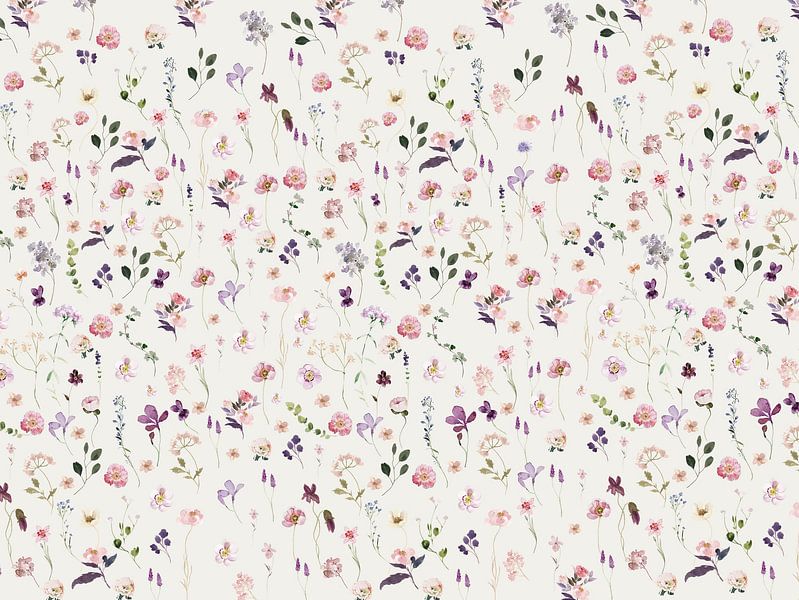 Romantisches Blumenhäuschen Wildblumen von Monika Strigel