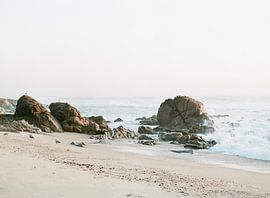 Sunset on Porto beach, analog photo by Alexandra Vonk