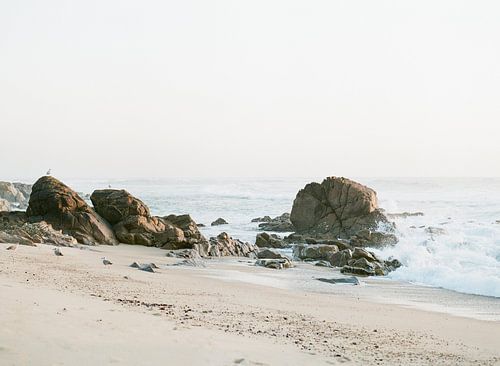 Sunset on Porto beach, analog photo