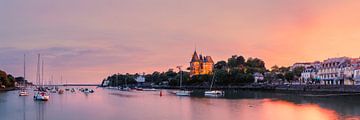 Panorama and sunset at Pornic castle, Loire-Atlantique, France