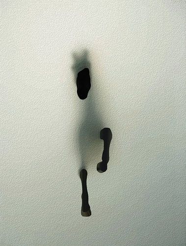 Paard breekt door mist - Abstracte kunst