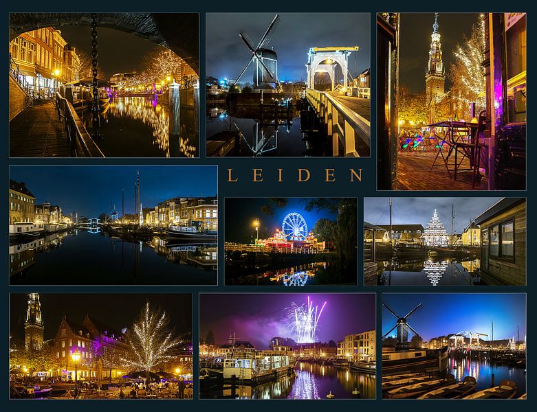 Leiden in de avond by Dirk van Egmond