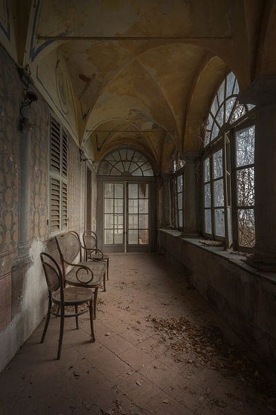 The hall of an abandoned Villa by Wim van de Water