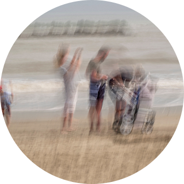 Familie op het strand