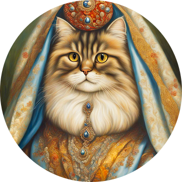 Fantasie Perzische kat ook wel de Pers kat genoemd in Traditionele Perzische kleding en sieraden-2 van Carina Dumais