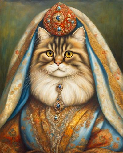 Fantasie Perzische kat ook wel de Pers kat genoemd in Traditionele Perzische kleding en sieraden-2