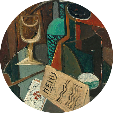 Louis Marcoussis - Stilleven met menu en sifon (ca. 1920) van Peter Balan