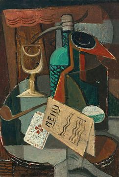 Louis Marcoussis - Stilleven met menu en sifon (ca. 1920) van Peter Balan