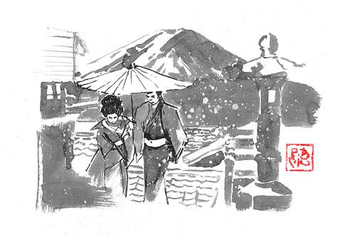 een wandeling in de sneeuw