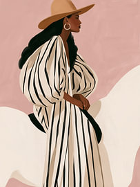 Frau auf einem Pferd im Boho-Stil von Art in color