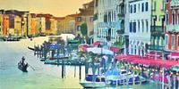Digitale Malerei von Venedig oder Venedig bei Sonnenuntergang