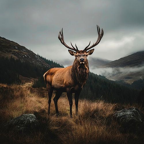 Majestueus hert in de wildernis