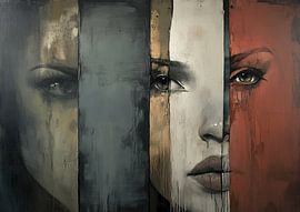 Frauenporträt | Augen über das Spektrum hinweg von Abstraktes Gemälde