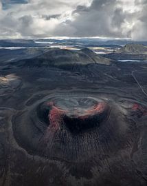 Een zwarte vulkaan in Ijsland