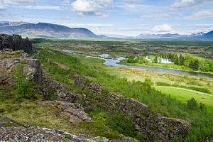 Uitzicht over Thingvellir, IJsland van Joep de Groot