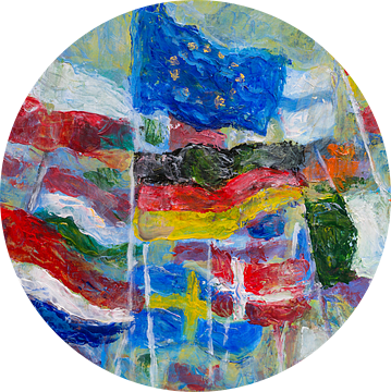 Feestelijke vlaggen Europa. van Paul Nieuwendijk