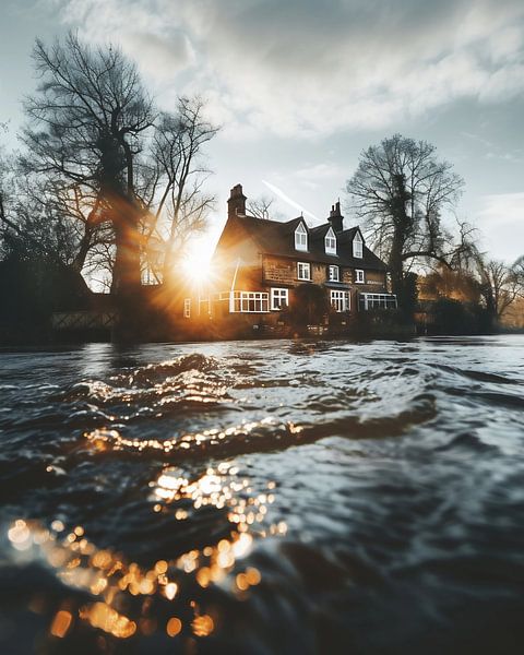 Haus am Fluss von fernlichtsicht