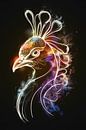 Abstracte Kosmische Vogel in Kleur van Art & Soul Creations thumbnail