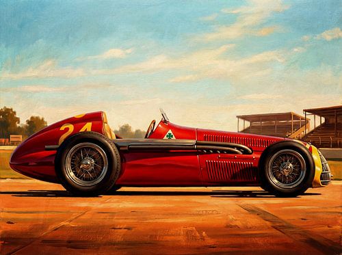 Vintage Alfa Romeo Alfetta 1950 Race Car Painting