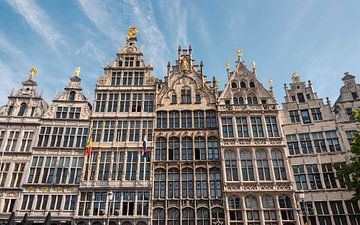 Antwerpen, voorgevel op de Grote Markt in centrum. van Jolanda Aalbers