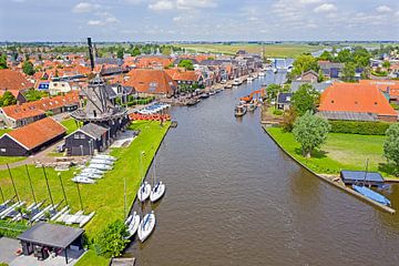 Aerial view of the town of Woudsend in Friesland by Eye on You
