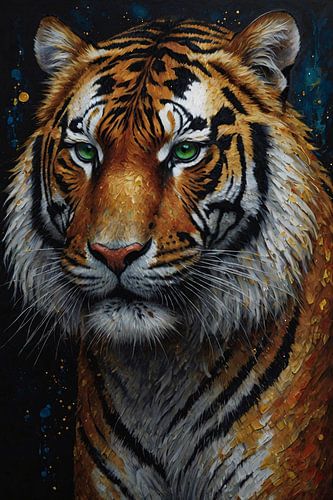 Le regard intense du tigre d'or
