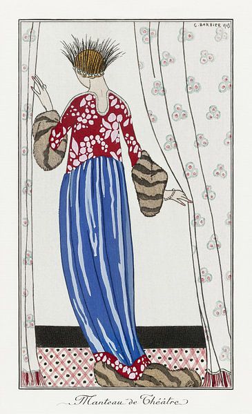 George Barbier - Costumes Parisiens, No. 71 Manteau de Théâtre par Peter Balan