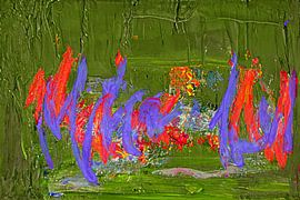 Danse des couleurs sur le vert