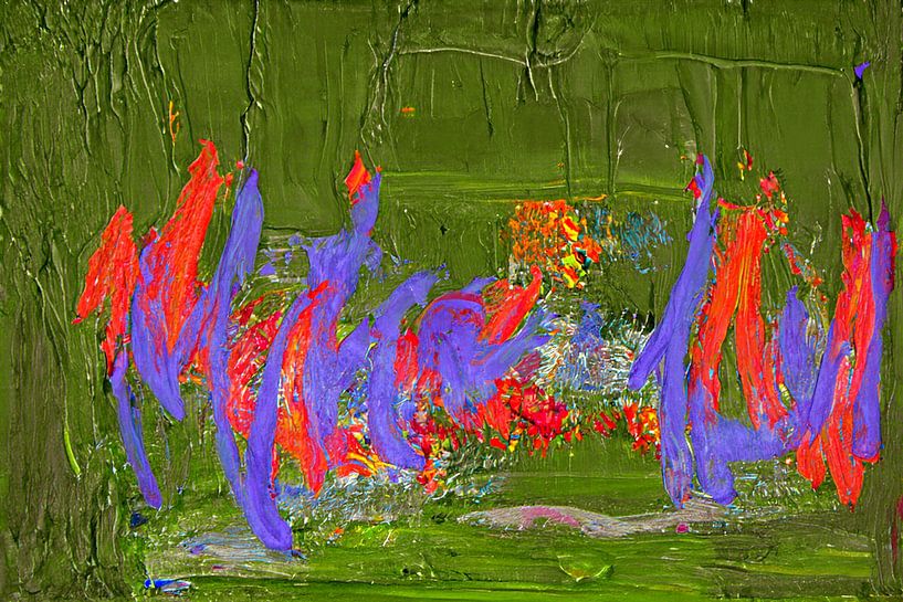 Dans van kleuren op groen van Photoart-Naegele