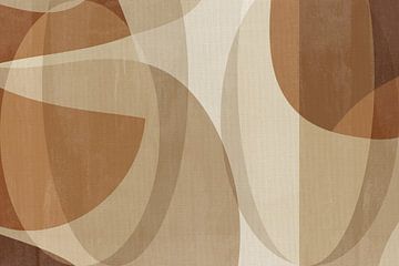 Moderne abstracte kunst in beige en bruin van Abstract Minimalist Art