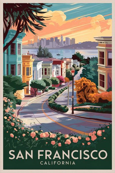 San Francisco, California by Poster Art Shop