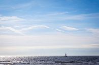 Zeilbootje op zee bij Schoorl van Evelien Oerlemans thumbnail