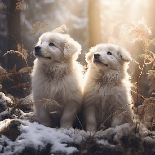 Snow fun with Pyrenean Fluffballs: Winter Magic in Pictures