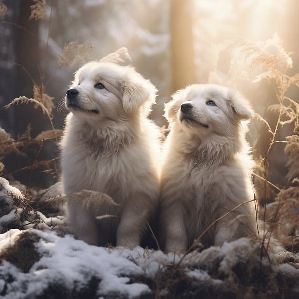 Snow fun with Pyrenean Fluffballs: Winter Magic in Pictures by Karina Brouwer