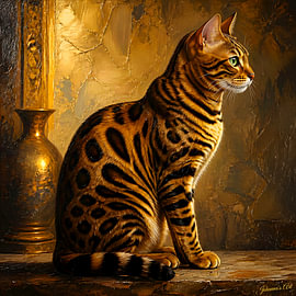 Katzenkunst-Sammlung – Bengalkatze von Johannas Art Creations