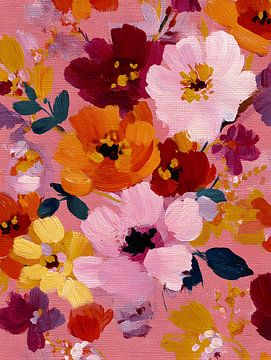 Blumenfeld in Sommerfarben